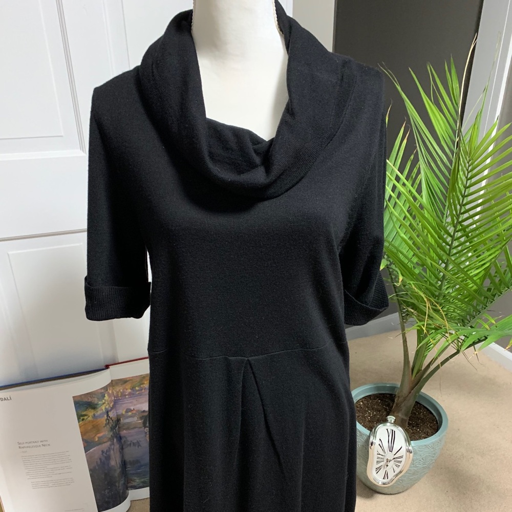 Black wool dress